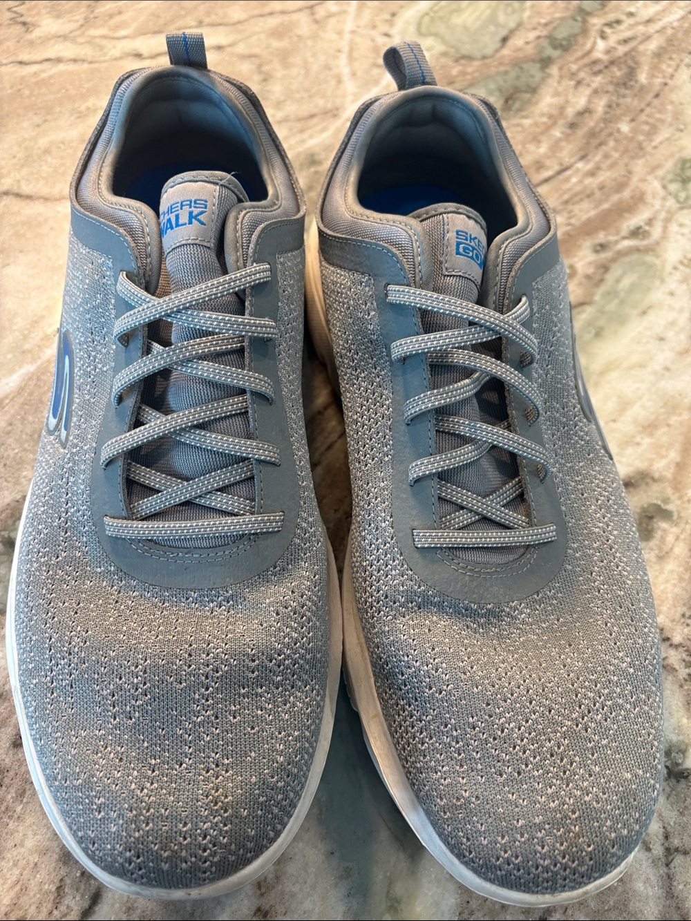 Skechers GOwalk Men's Light Blue Knit Slip-On Sneakers